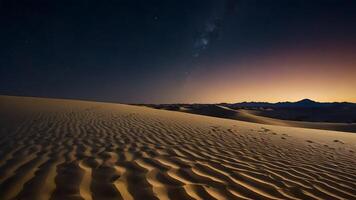 ai generado de luna magia lunar resplandor fundición oscuridad a través de Desierto playa foto