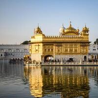 Beautiful view of Golden Temple - Harmandir Sahib in Amritsar, Punjab, India, Famous indian sikh landmark, Golden Temple, the main sanctuary of Sikhs in Amritsar, India photo