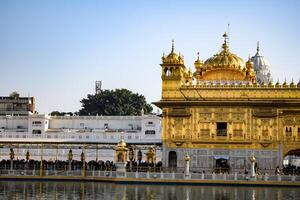 Beautiful view of Golden Temple - Harmandir Sahib in Amritsar, Punjab, India, Famous indian sikh landmark, Golden Temple, the main sanctuary of Sikhs in Amritsar, India photo
