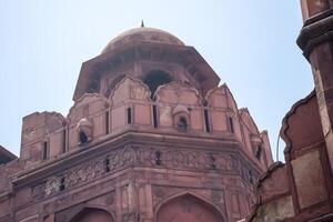 Architectural details of Lal Qila - Red Fort situated in Old Delhi, India, View inside Delhi Red Fort the famous Indian landmarks photo