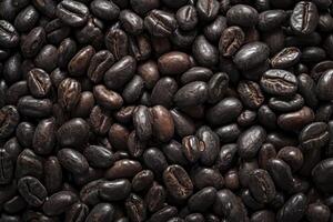 AI generated big pile of coffee beans. generative ai photo