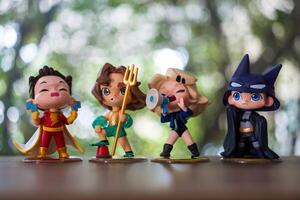 Bangkok, Thailand - February 29, 2024 DC Justice League Childhood Series Figures. A cute of collectable photo