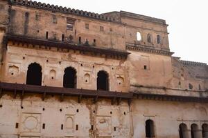 Beautiful view of Orchha Palace Fort, Raja Mahal and chaturbhuj temple from jahangir mahal, Orchha, Madhya Pradesh, Jahangir Mahal - Orchha Fort in Orchha, Madhya Pradesh, Indian archaeological sites photo