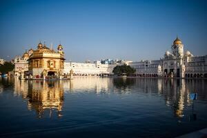 Beautiful view of Golden Temple - Harmandir Sahib in Amritsar, Punjab, India, Famous indian sikh landmark, Golden Temple, the main sanctuary of Sikhs in Amritsar, India photo