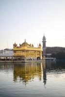 Beautiful view of Golden Temple - Harmandir Sahib in Amritsar, Punjab, India, Famous indian sikh landmark, Golden Temple, the main sanctuary of Sikhs in Amritsar, India photo