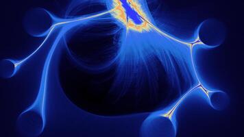 Abstract Patterns On Dark Background With Blue And Yellow Lines photo