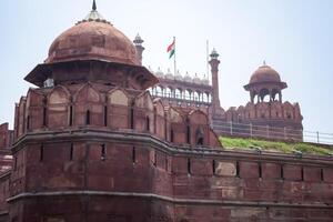 arquitectónico detalles de lal qila - rojo fuerte situado en antiguo Delhi, India, ver dentro Delhi rojo fuerte el famoso indio puntos de referencia foto