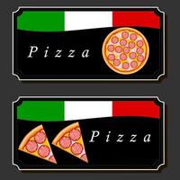 Illustration on theme big hot tasty pizza to pizzeria menu vector