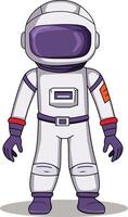 Astronaut cartoon character standing on a white background vector