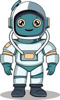 Astronaut cartoon character standing on a white background vector