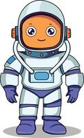 Astronaut cartoon character standing on a white background vector