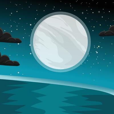 Sky background full of clouds, Illustrator drawing