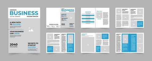 Corporate Business Magazine Layout design 12 pages design vector