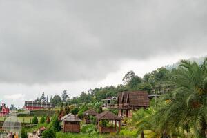 paisaje jardín y montaña bandungan semarang central Java. el foto es adecuado a utilizar para aventuras contenido medios de comunicación, naturaleza póster y bosque antecedentes.