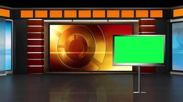 news tv studio set 01 virtual green screen background loop video