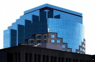 Sacramento, CA, 2015 - Top Of Office Building With Blue Windows photo