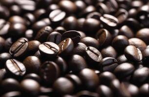 AI generated Coffee beans texture background. photo