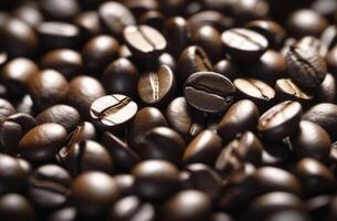 AI generated Coffee beans texture background. photo