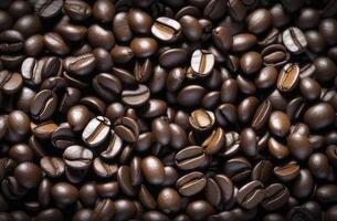 AI generated Coffee beans texture background. photo