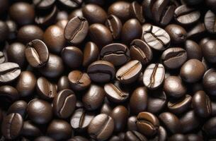 AI generated Coffee beans texture background. photo