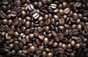 AI generated Coffee beans texture background. photo