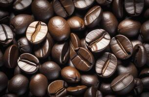 AI generated Coffee beans texture background. photo