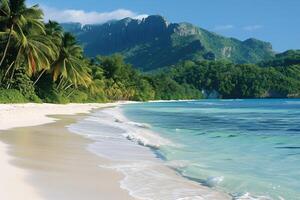 AI generated Capturing the Beauty of a Tropical Island Paradise with Crystal-clear Azure Waters photo