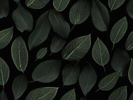 AI generated green leaves background photo