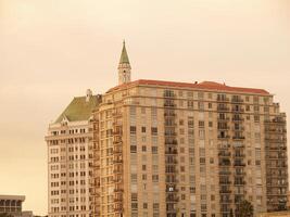 Long Beach, CA, 2008 - Apartment Building Against Smoke Haze Sky photo