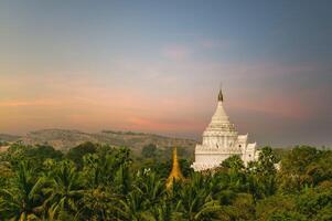 Hsinbyume pagoda, aka Myatheindan pagoda, located in Mingun, Burma Myanmar photo