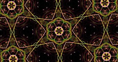 Kaleidoscopic Pattern On Dark Background In Vibrant Colors photo