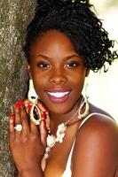 Attractive Smiling african American Woman Outdoor Portrait photo