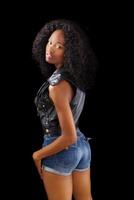 Skinny African American Teen Girl Shorts Vest photo