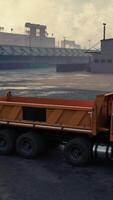 Dump Truck Parked in Parking Lot video