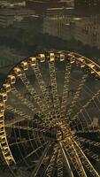 Aerial View of Ferris Wheel in City video