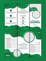 Corporate business three-fold brochure design vector