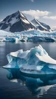 ai generado congelado maravillas glacial icebergs flotante en ártico aguas foto