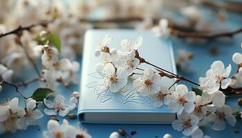 ai generado primavera florecer, naturaleza belleza en un Fresco rosado ramo de flores generado por ai foto