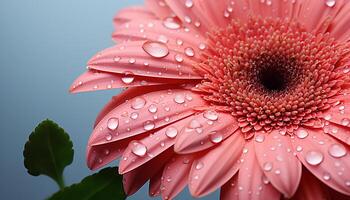 AI generated Freshness of dew on a single flower reflects beauty in nature generated by AI photo