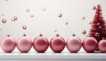 AI generated Christmas ornament decoration glowing in vibrant colors, reflecting snowflake patterns generated by AI photo