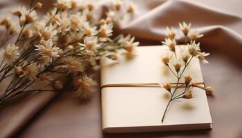 ai generado un hermosa ramo de flores de amarillo flores en un de madera mesa generado por ai foto