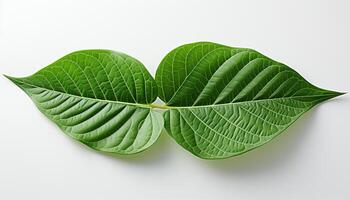 AI generated Fresh green leaf symbolizes new life and vibrant nature generated by AI photo