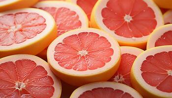 AI generated Freshness and vitality in a juicy, ripe grapefruit slice generated by AI photo