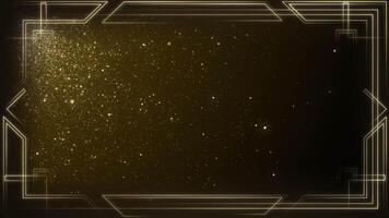 Elegant vintage golden Art Deco frame background with glittering golden particles. This 1920s luxury style motion background with ornate lines is HD and looping. Suitable for text intros or titles. video