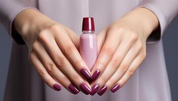 AI generated Women elegance in fashion manicure, nail polish, beauty treatment, glamour generated by AI photo