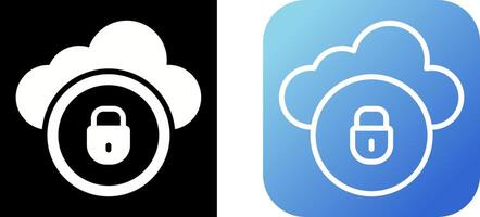 icono de vector de seguridad en la nube