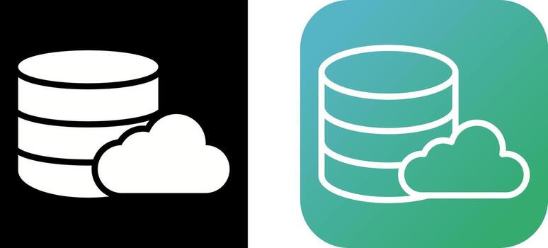 icono de vector de base de datos en la nube