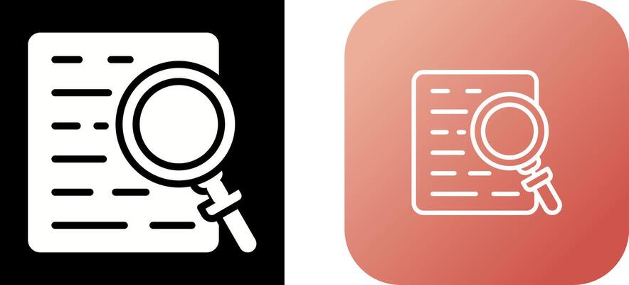 Document with magnifying glass Vector Icon