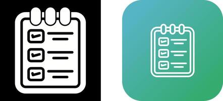 memorándum almohadilla con Lista de Verificación vector icono