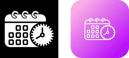 Calendar with clock Vector Icon